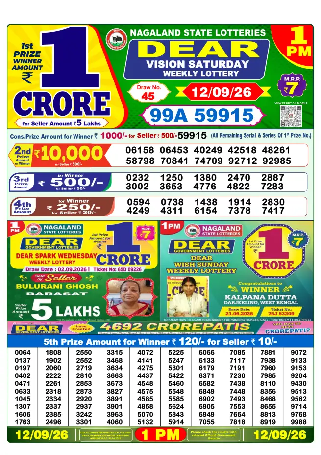 Dhankesari Result for 13-09-2026 1:00 PM Morning Draw - Winning Numbers