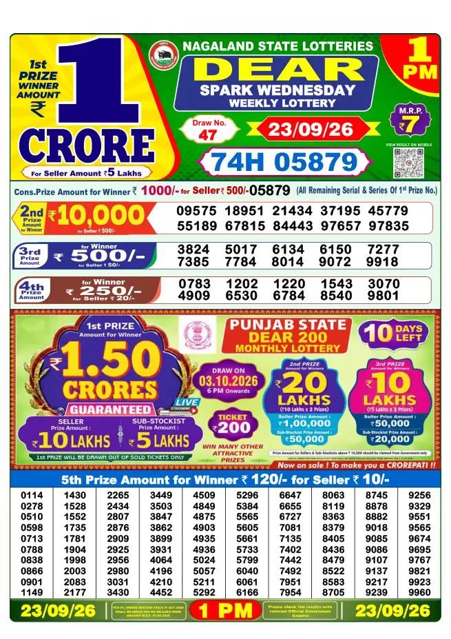 Dhankesari Result for 24-09-2026 1:00 PM Morning Draw - Winning Numbers