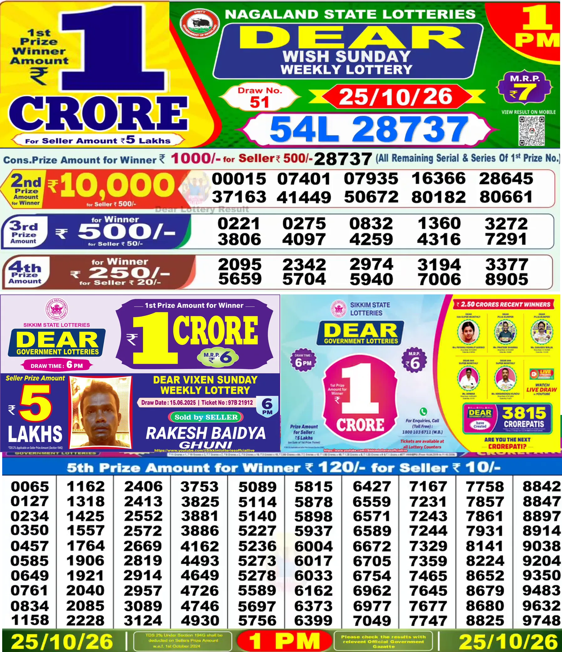 Dhankesari Result for 25-10-2026 1:00 PM Morning Draw - Winning Numbers