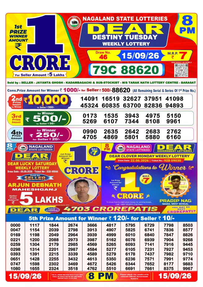 Dhankesari Result for 16-09-2026 8:00 PM Night Draw - Winning Numbers